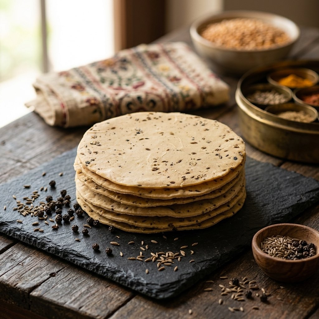Sindhi Jeera Papad - Zeera and Kali Mirch Homemade Papad